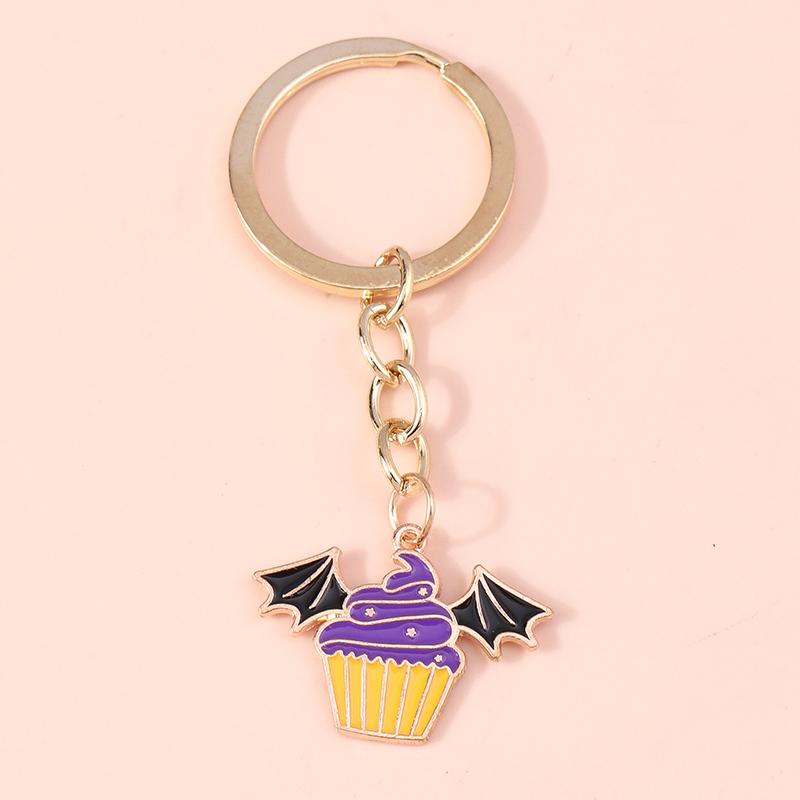 Cute Enamel Ghost Keychain Halloween Witch Pumpkin Bat Keyring Pendants for Car Key Holder Handbag Decor Jewelry  Accessories