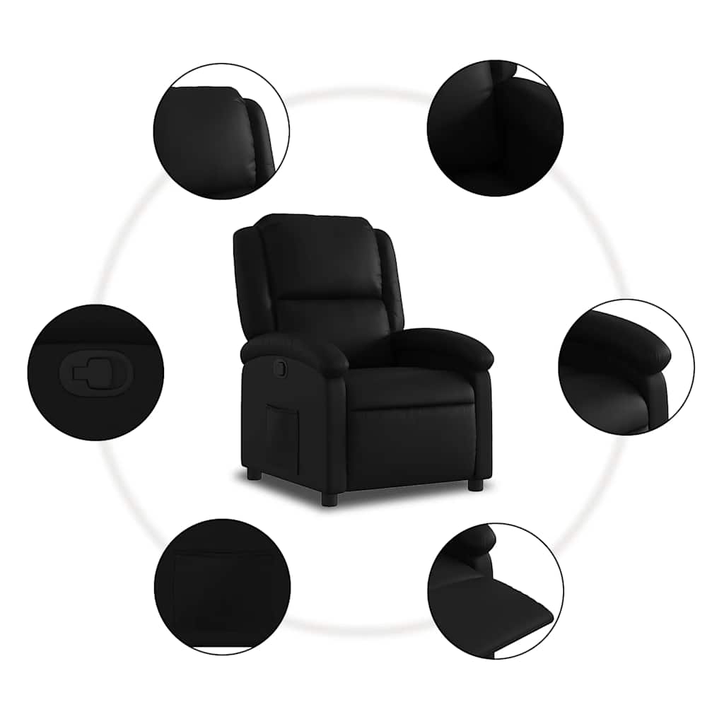 Relaxation Armchair Artificial Leather Black