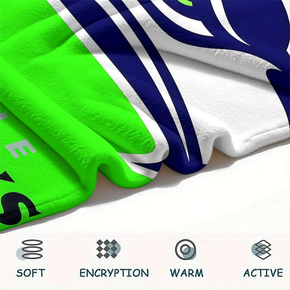 Seahawks Printed Flannel Blanket, soft throw for bedroom sofa, washable, fan merchandise, great gift.