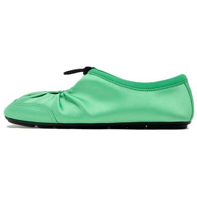 Туфли женские повседневные на плоской подошве с круглым носком 1 см зеленые 15214510500