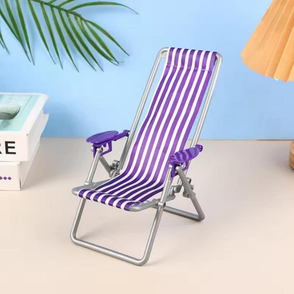4 Colors Foldable Beach Chair Model Mini Dolls House Furniture Decoration Outdoor Dollhouse