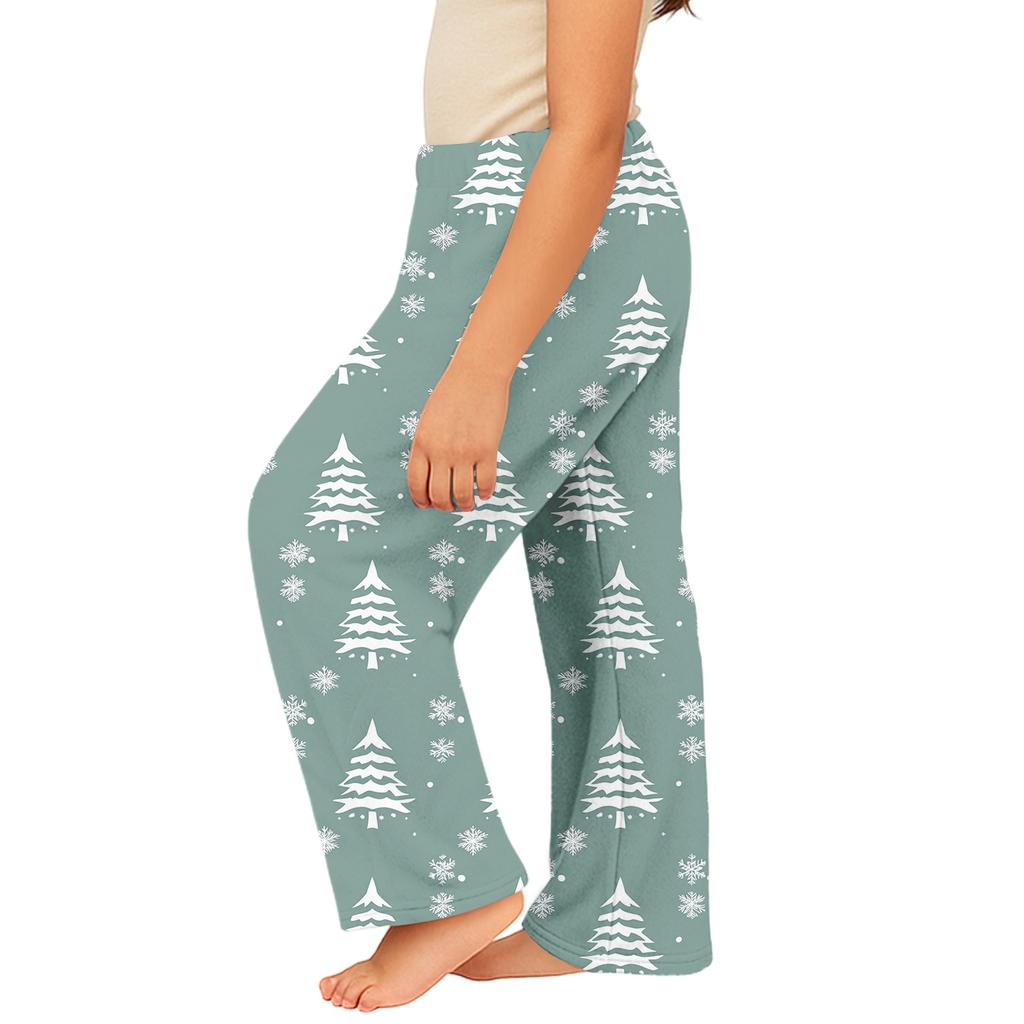 Children's Winter Pants Full Length Long Christmas Printed Pants