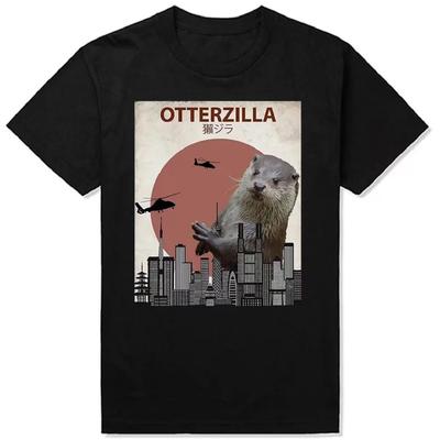 Смешная горячая распродажа модная футболка Otterzilla милый подарок для любителей выдры футболка мужская крутая рубашка уличная одежда Harajuku