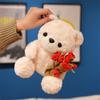 Red Heart Bear Plush Toy 16/25CM Bear Wear Rose Doll Creative Love Bear Doll  Home Decoration