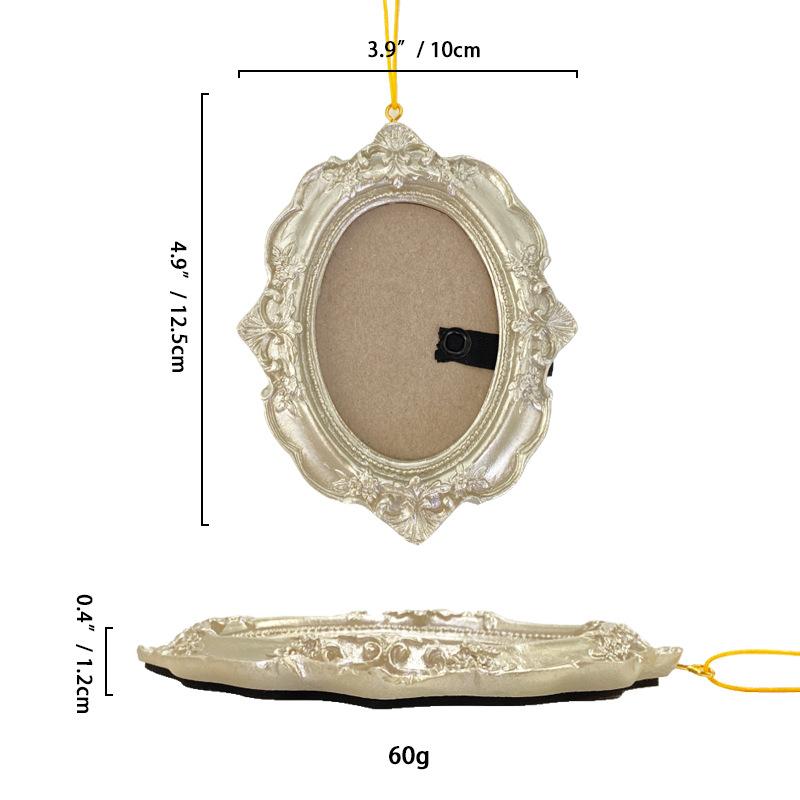 European Mini Golden Retro Small Photo Frame Home Decor Picture Frame Room Wall Decoration Pendant Accessory Resin Handicrafts