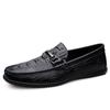 Genuine Leather Slip On Mens Loafers Crocodile Pattern Casual Shoes Designer Mocasines Hot Sale Man Driving Shoes Walking Flats
