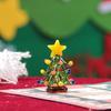 Hand Glazed Craft for Anniversary Glass Christmas Tree Figurine with Rotating Ceramic Base, Handmade Art Holiday Ornament Car Dashboard Desk Decor And