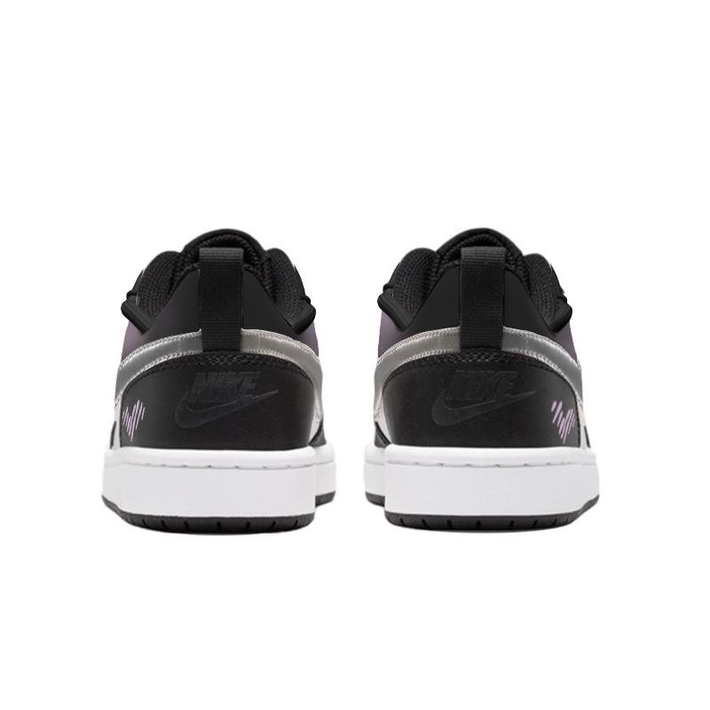 Nike Court Borough Sweetheart Punk Abrasion Resistant Low top Skateboard Shoes Women's Black Silver Pink BQ5448-115(Team598-)