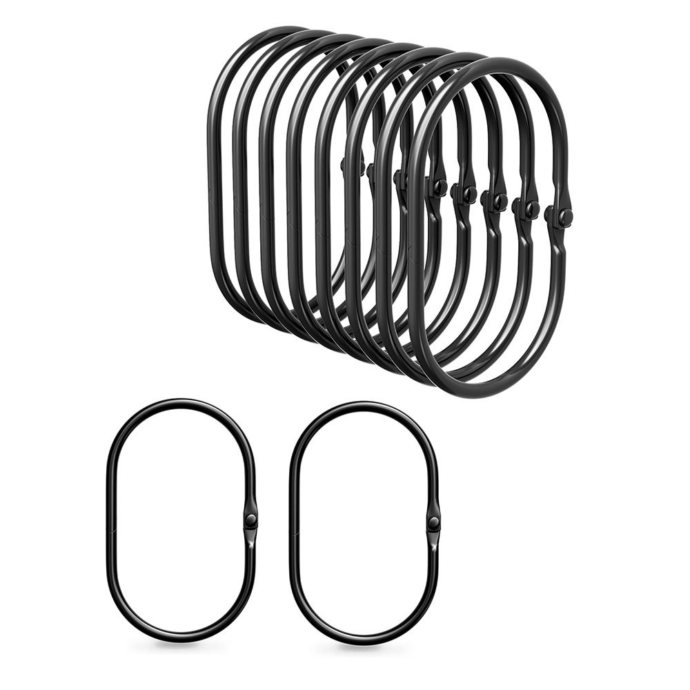 12 Pcs Rust Proof Oval Shower Hooks Glide Smoothly Shower Curtain Rod Hangers Bathroom
