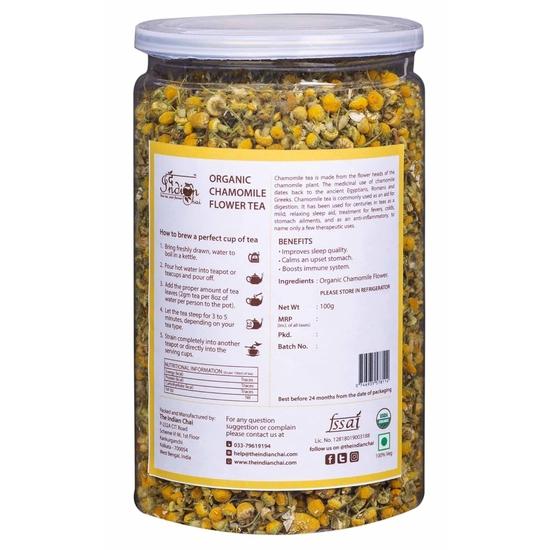Индийский чай Органический ромашковый чай – 100 г россыпных цветков