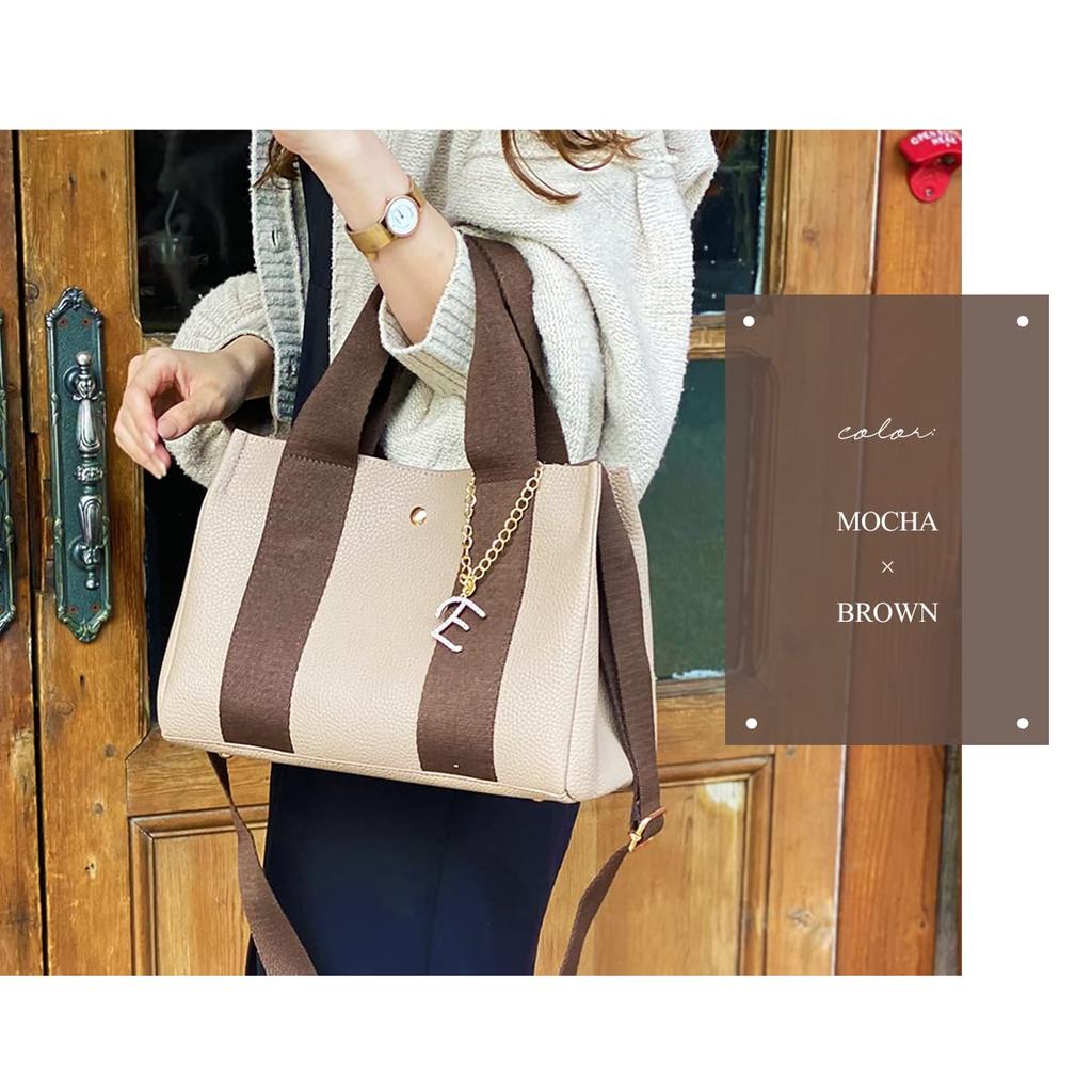 Gisele Mini Tote Shoulder Crossbody PU Perfect for or Any Large Bag x Brown Women's 2-Way Bag, Bag, Leather, Commuting, School, Occasion,