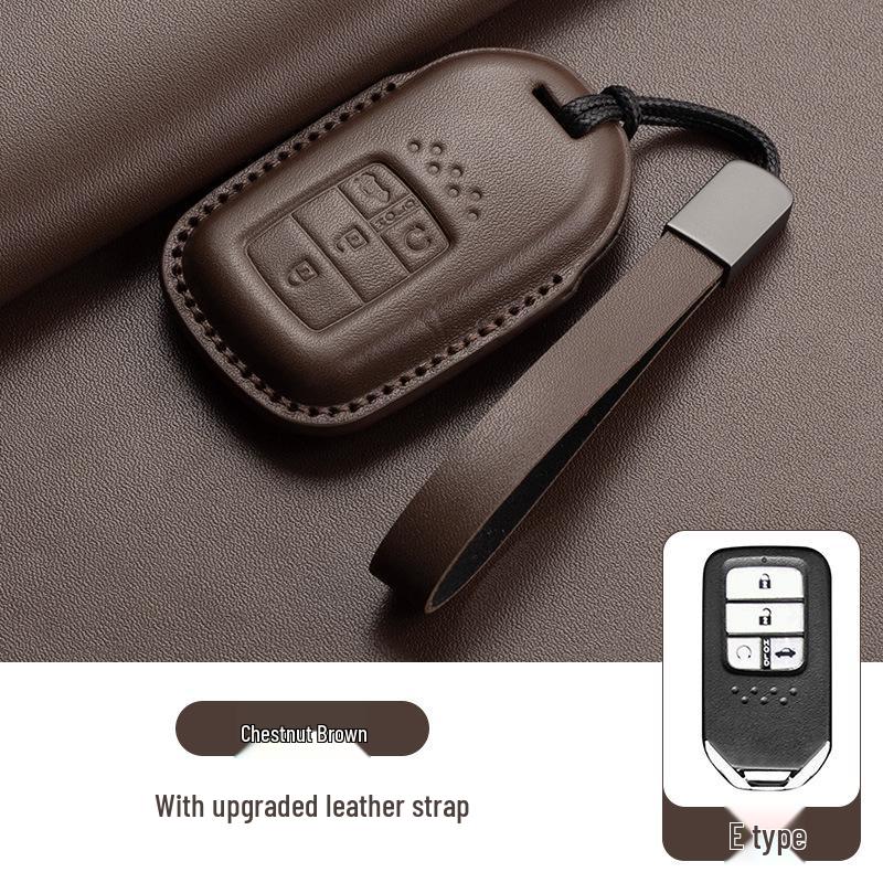 Stylish Key Cover for Eleventh Gen Civic, New CR-V, Accord, XR-V, Crown, HR-V, Xingge, and Haoying - Brown