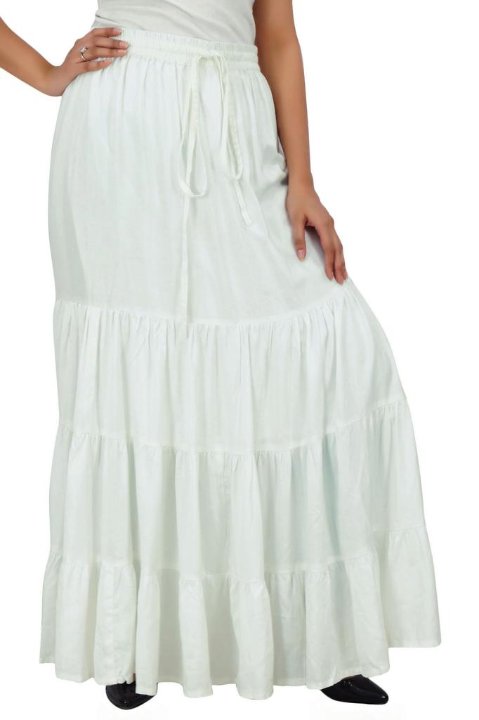 Bimba Длинная расклешенная юбка макси-ярус в стиле бохо с эластичной резинкой на талии из вискозы в стиле бохо