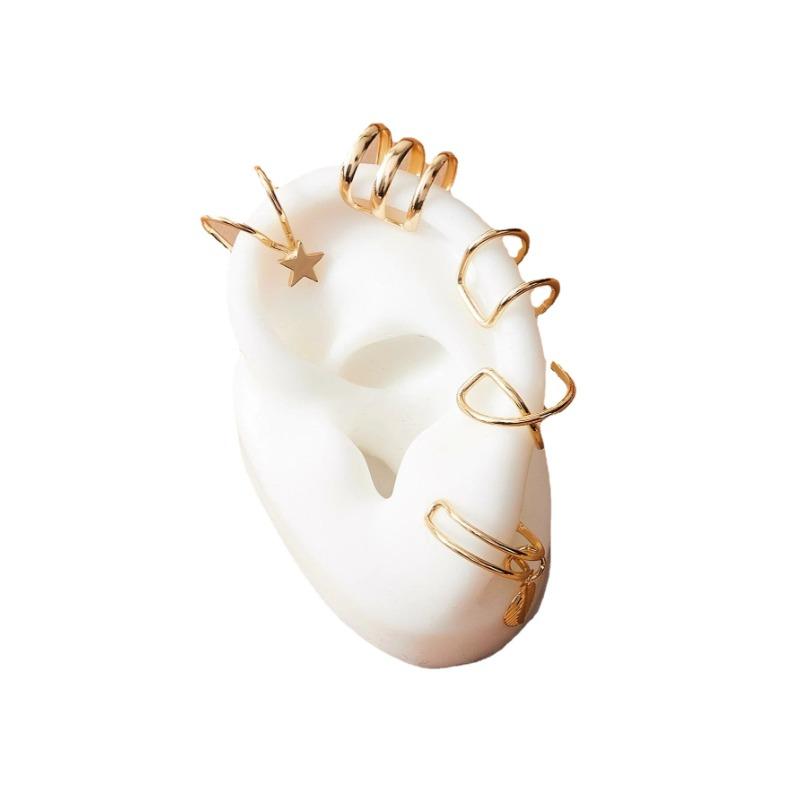 Набор из 5 клипс для ушей, креативный и персонализированный двойной С-образный хрящевой двухслойный гвоздик-клипса U-образной формы