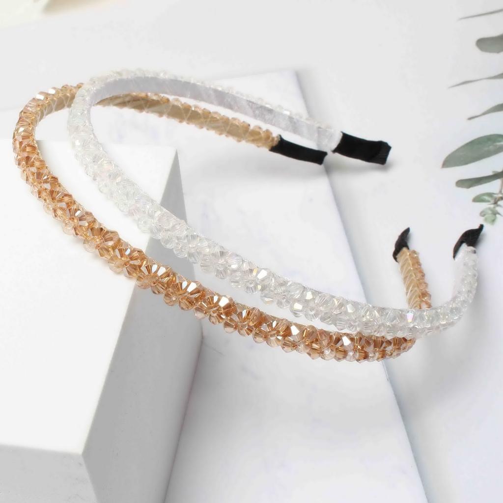 2 PK Shiny Crystal Headbands Beaded Hair Hoop Elegant Women Headwear Hairband Fashion Handmade Girls Hair Accessories