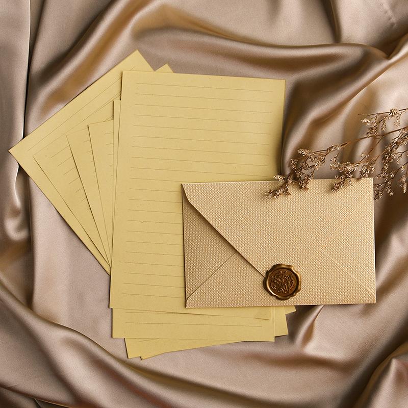 3Set Deluxe Linen Envelope and Letter Set with Wax Seal Perfect for DIY Gifts Wedding Invitations and Office Use
