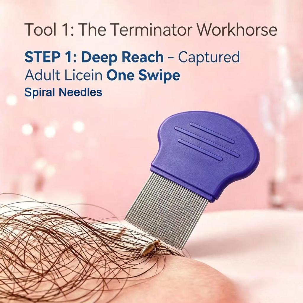 Stainless Steel Lice Comb Set Pack of 4 Durable Nit Removers for Family Use Professional Hair Care Tools for Adults and Kids