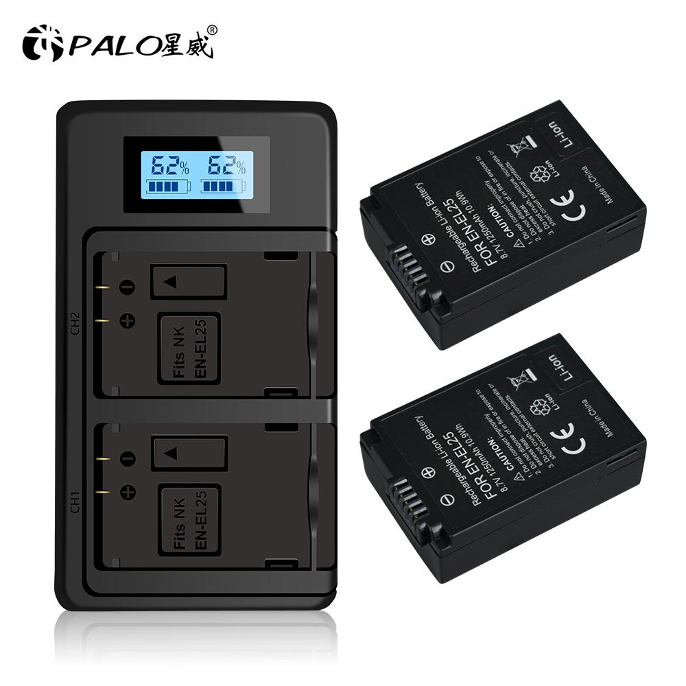 PALO EN-EL25 ENEL25 8.7V Rechargeable Li-ion Battery with LCD USB Smart Charger for Nikon Z50 ZFC Z 50 Z FC MH-32 Camera Charging Kit