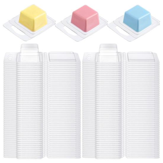 100 шт., форма для плавления воска, прозрачная квадратная круглая пустая пластиковая форма для изготовления мыла «сделай сам», «сделай сам», контейнер для изготовления ароматических свечей