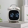 Small Digital Alarm Clock with LED Display Large Screen Snooze Function Adjustable Battery Powered Desk Clock