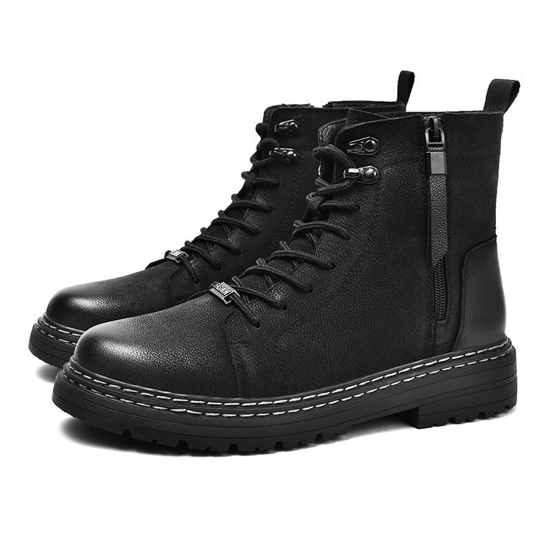 2024 Luxury Classy Handmade Precision Stitch Ankle Boots Casual Leather Flat Designer Boots Genuine Leather Shoes Combat Boots