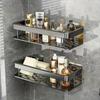 Large-Capacity Aluminum No-Drill Wall Shelf for Bathroom & Kitchen - Space-Saving, Easy Install Storage Solution