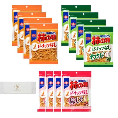 Kameda Seika Snacks Ассорти из 3 видов семян хурмы по 4 пакетика каждого сорта семян хурмы без арахиса 91 г семян хурмы без арахиса и