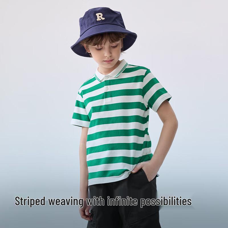 Balabala Boys' Striped Polo T-Shirt 2025 Summer