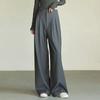 Весенние осенние брюки с высокой талией, широкие брюки с эффектом драпировки, обтягивающие длинные брюки, женские брюки для костюмов