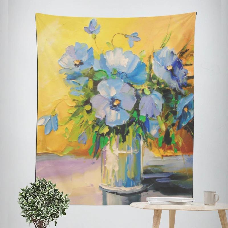 Картина маслом Цветы в горшках Декоративный гобелен Домашнее украшение стены Офис Гостиная Гобелен