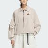 Adidas Tech Premium Woven Jacket Водонепроницаемая повседневная свободная куртка Женская куртка бежевого цвета JJ1111