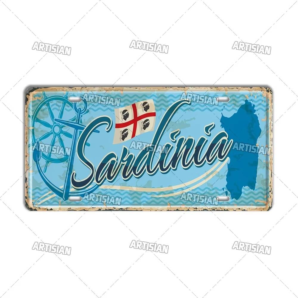 Artisian Италия Город Государство Дорожный автомобильный номерной знак Провинция Металлический знак Достопримечательность Номерной знак Декоративная жестяная табличка Настенный декор Часть