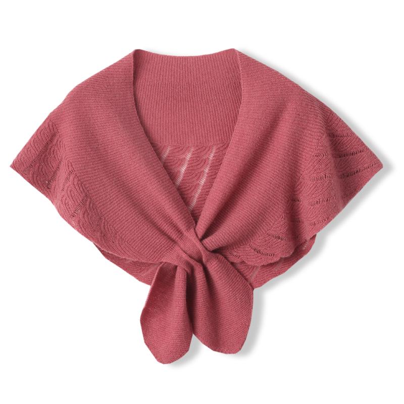 100%Wool Knitted Triangle Shawls Women Hollow Out Fashion Poncho Blouse Shoulder Fake Collar Cape Soft Warm Neck Scarves Girl