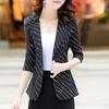 Spring and Summer Fashion Commuting Simple Slim Fit Stripe Patch Pocket Versatile  Women's Blazer