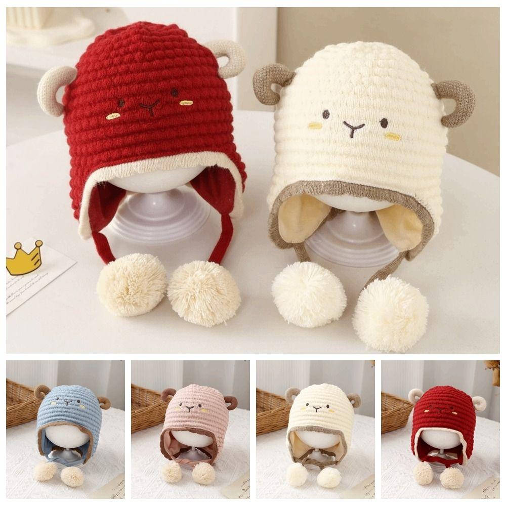 Thick Knit Kids Knit Hat Warm Plush Earflap Cap Comfort Toddler Hat Daily