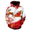 Mens 3D Christmas Print Hoodie Sweatshirt With Santa Reindeer Snowman Design Loose Fit Long Sleeve Pullover