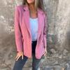Women's Cross-Border Woolen Turn-Down Collar Buttoned Suit Jacket for Autumn/Winter 2025 with Faux Pockets