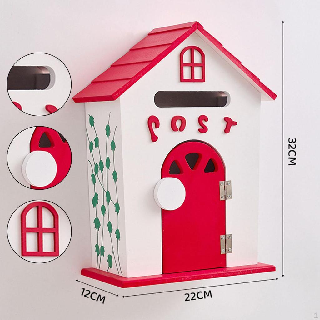 Lockable Wooden Wall Mounted Mailbox for Communications, Reviews, Home, School, Front Door