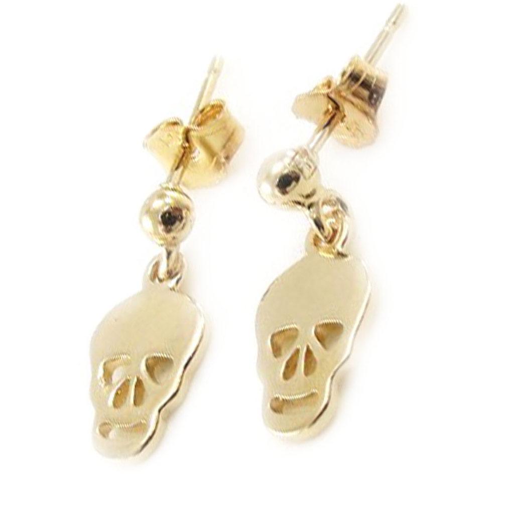 Les Trésors De Lily [I9779] - Серьги 'Череп' с золотым покрытием - 15x6 мм
