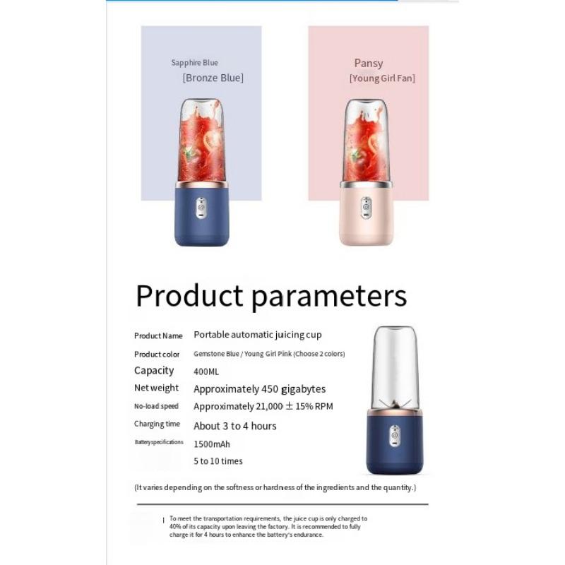 1 КОМПЛЕКТ Новая соковыжималка Портативная Перезаряжаемая Маленькая Чашка для сока Студенческая Домашняя Многофункциональная Соковыжималка Чашка для отжима сока
