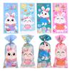 50Pcs Easter Bunny Candy Bags Large Capacity Cartoon Pattern Cute Cookie Candy Wrapping Bag Party Gift Bags