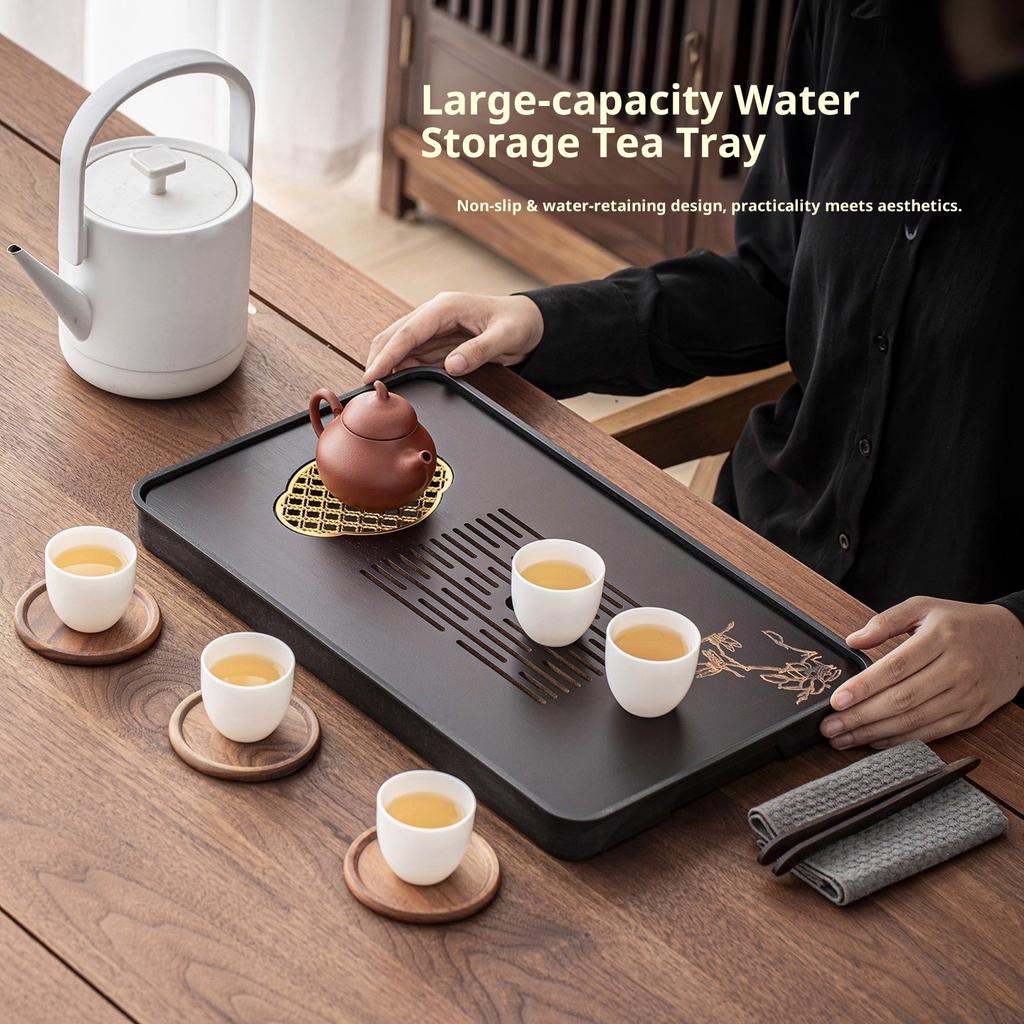 Gianxi Tea Tray Home-Use Small Luxury Tea Pouring Table Bamboo Tea Sea Tea Utensil Tea Saucer Tea Table