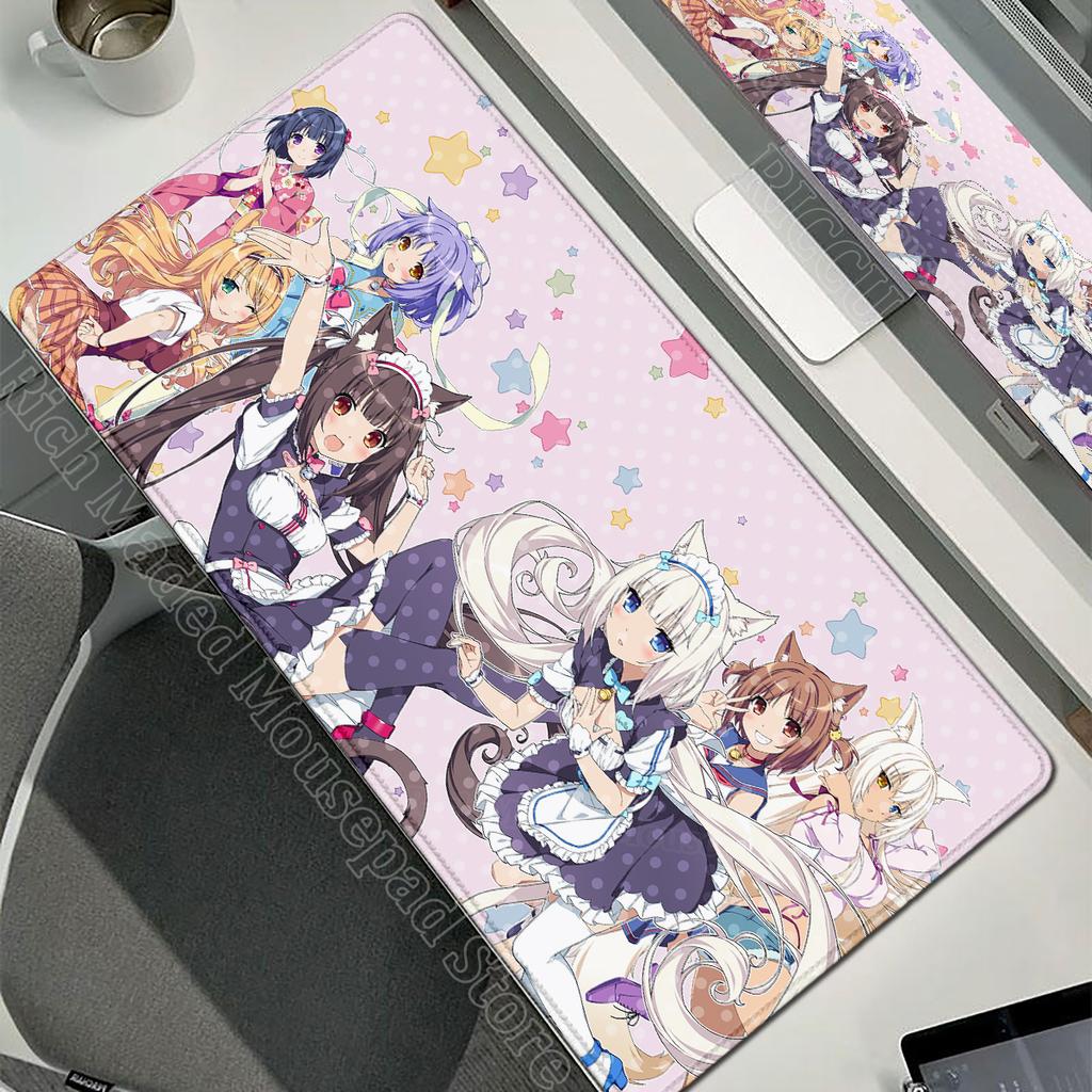 XXL Игровой Компьютерный Стол Коврик Мыши Nekopara Коврик для Мыши Милая Аниме Девушка Коврик для Мыши Ковер Офисный Ноутбук Коврик для Мыши Настольный Коврик 900x400