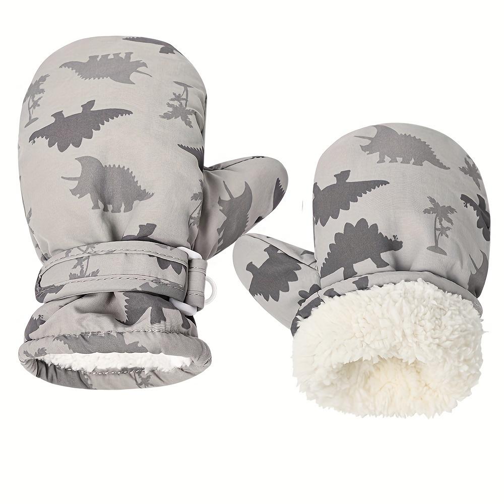 1 пара детских варежек, зимние уличные быстросохнущие перчатки для мальчиков и девочек, легко надеваемые бархатные теплые варежки для детей