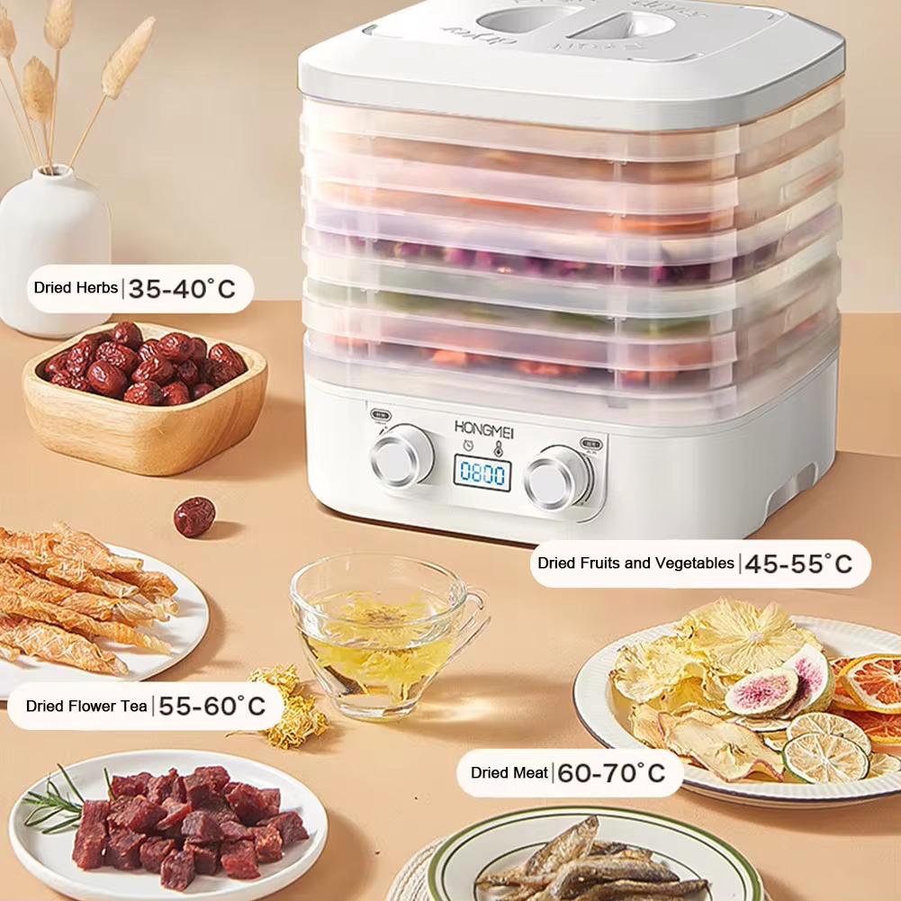 5-слойная машина для сушки закусок для домашних животных, 48-часовой десикатор для закусок с регулируемой температурой для фруктов, овощей, мяса