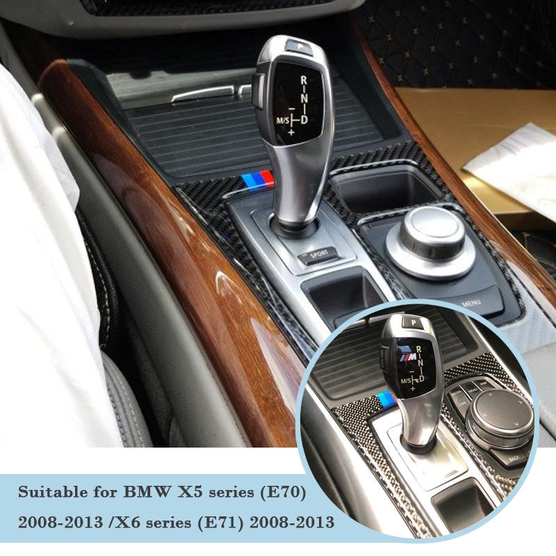 1 компл. 3D глянцевые наклейки из углеродного волокна для автомобильной центральной панели передач для BMW E70 E71 X5 X6 2008-2013 M