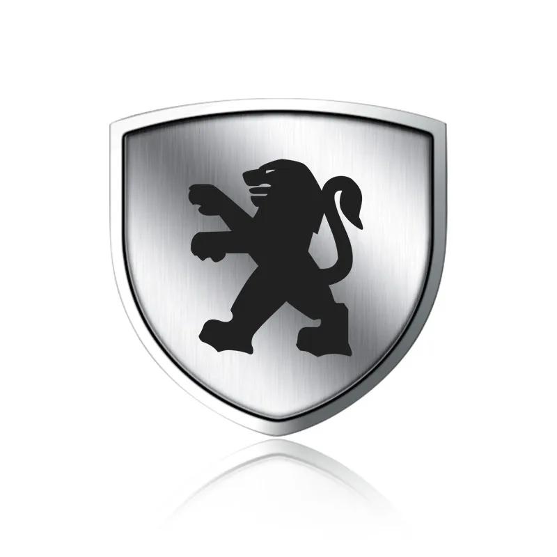 For Peugeot Car Metal Sticker Custom Shield Car Rear Trunk Shield Emblem Badge Sticker For Peugeot 206 207 307 3008 2008 308 407