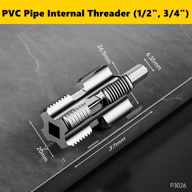 Набор клуппов для ПВХ труб 1/2", 3/4", 1", Набор клуппов для труб, совместимый с электродрелью, с различными размерами плашек