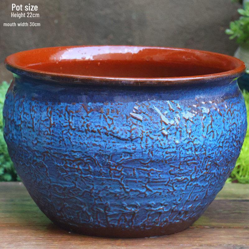 Большой Ручной Глиняный Керамический Цветочный Горшок – Дышащий Высокий Горшок для Суккулентов, Бугенвиллии, Стрелиции, Горшок из Фиолетовой Глины