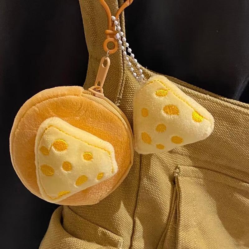 Милый мультяшный плюшевый сырный чехол для наушников брелок для монет кошелек для женщин и детей сумка для монет на молнии